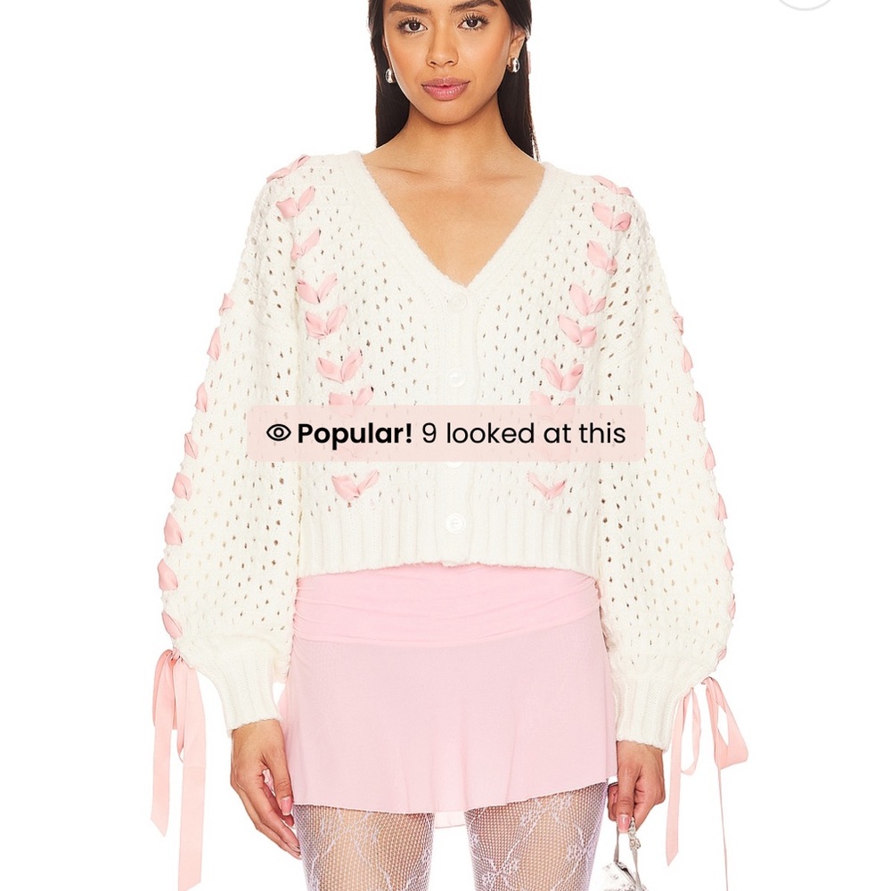 For love and lemons pink bow sweater